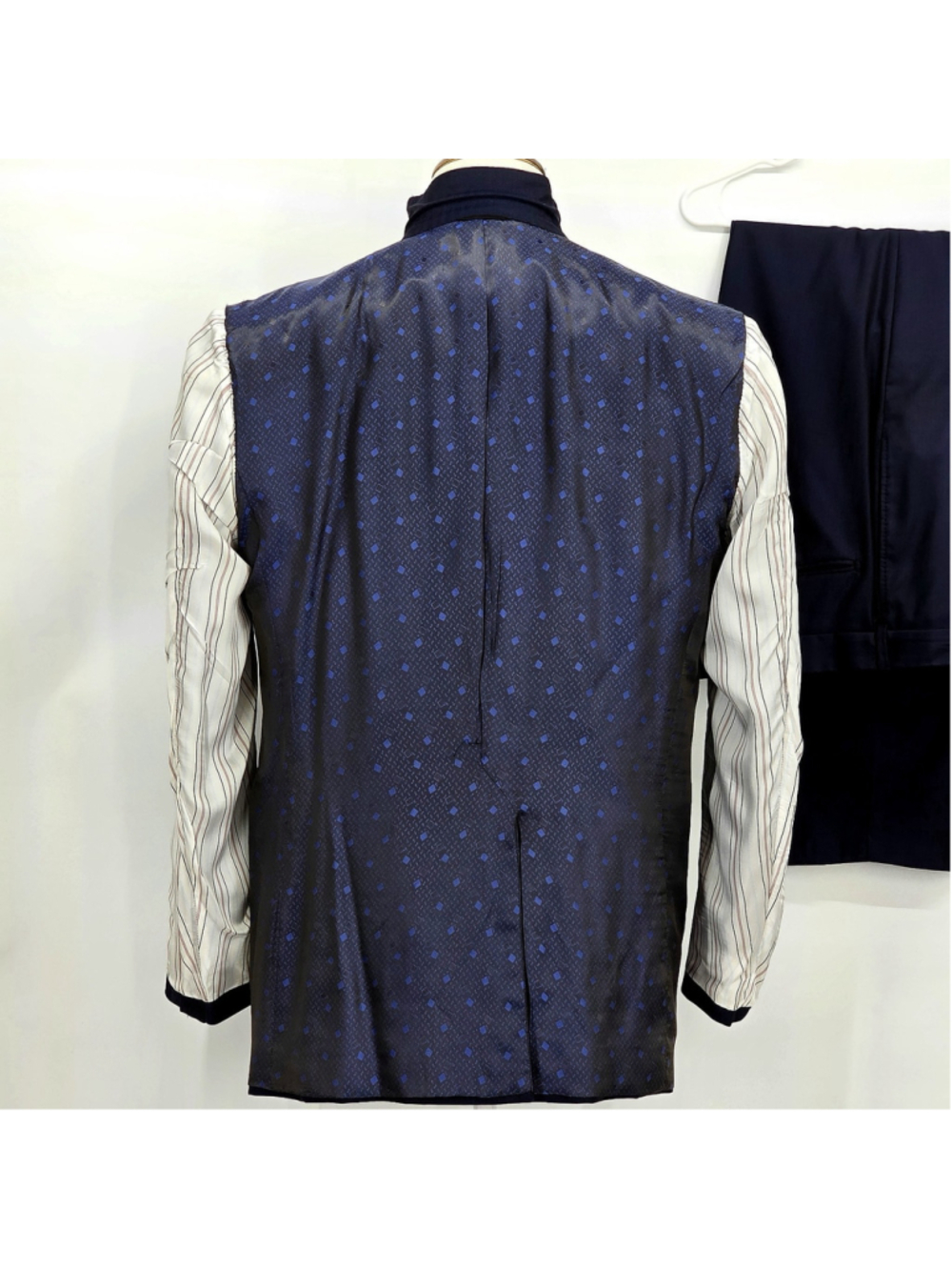 Loro Piana Super 130s Wool Suit Men 44R Navy 2 Piece Custom Tailored USA - Picture 7 of 16